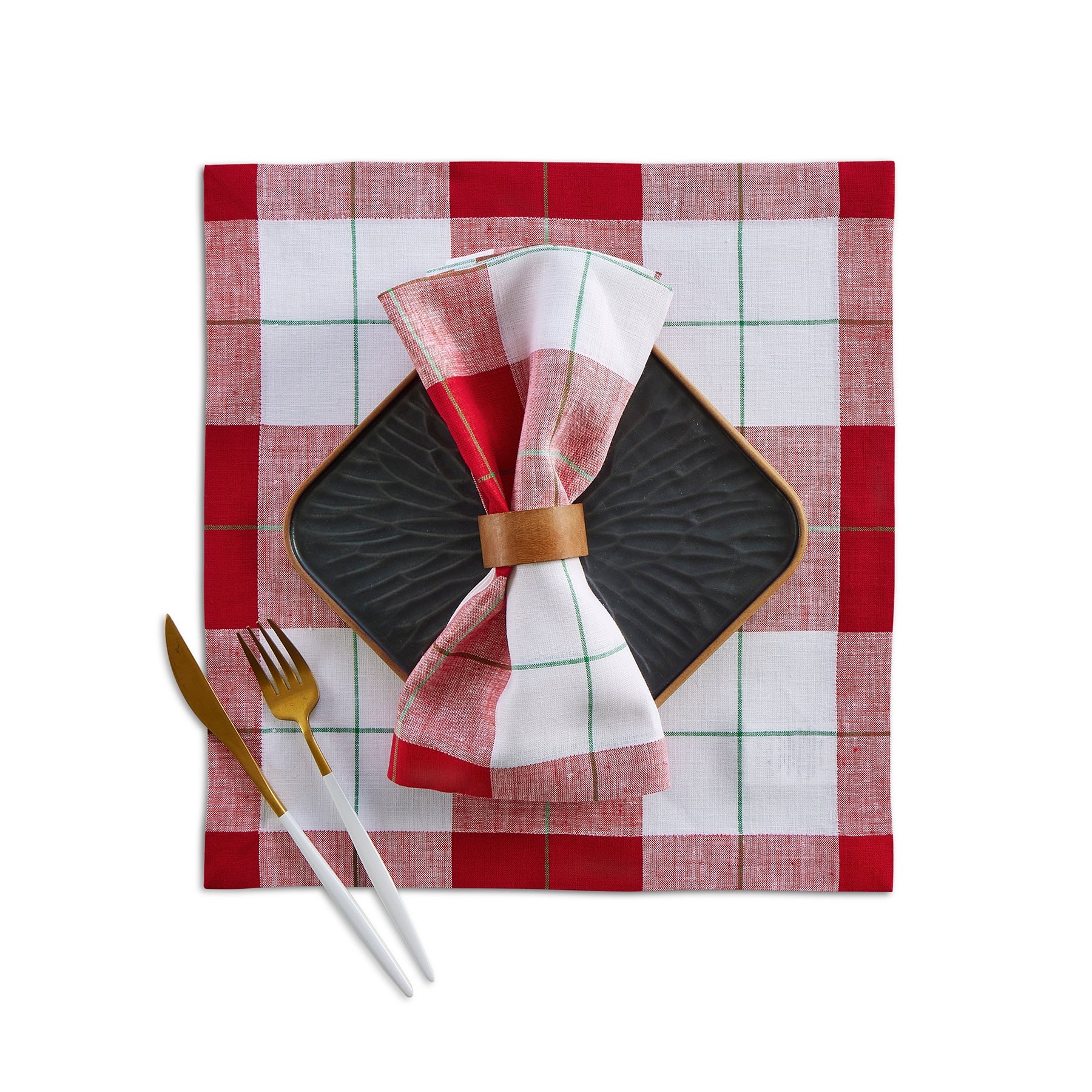 Very Merry Plaid Square Placemats, Set of 4