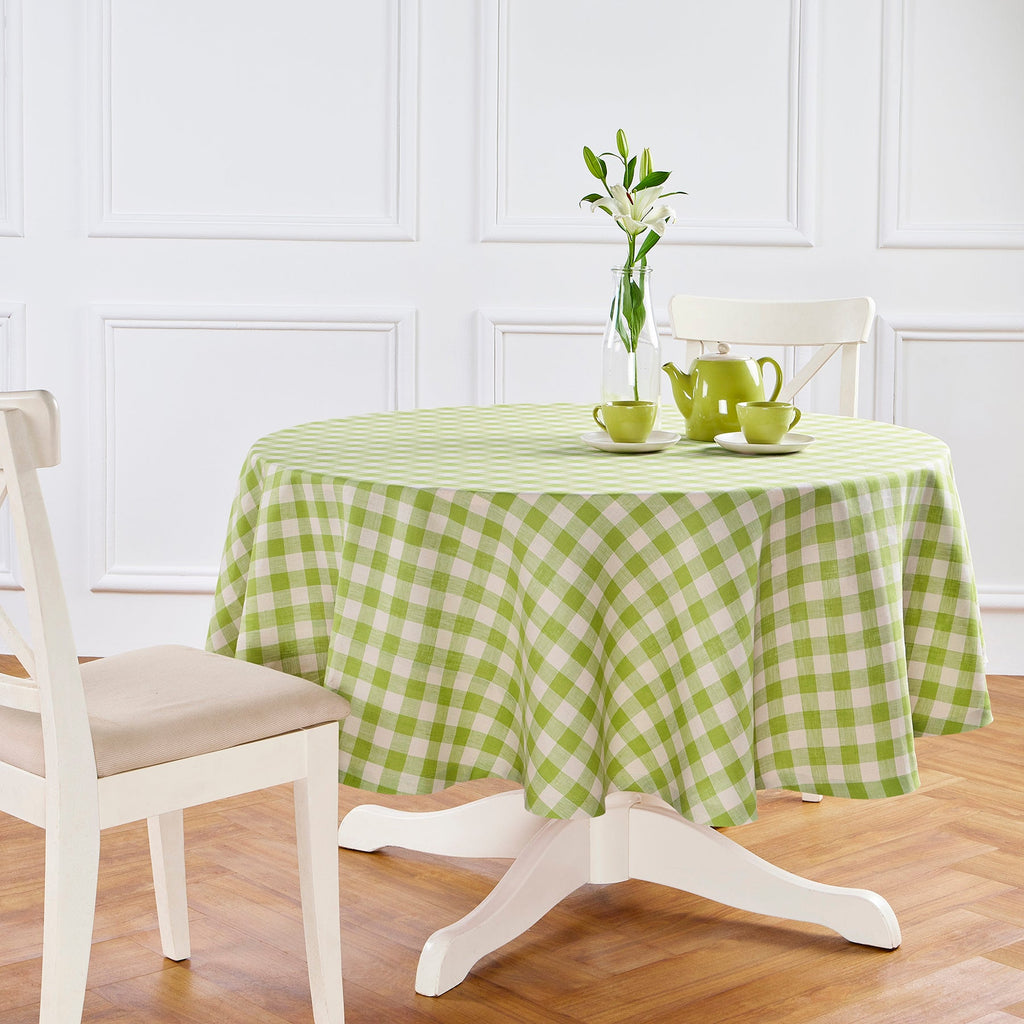 Morgan Check Round Tablecloth