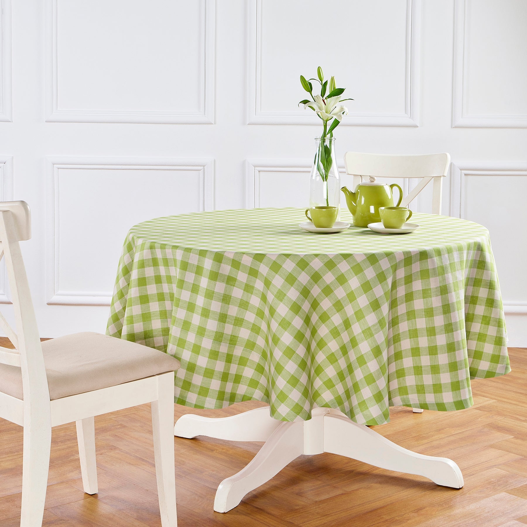 Morgan Check Round Tablecloth