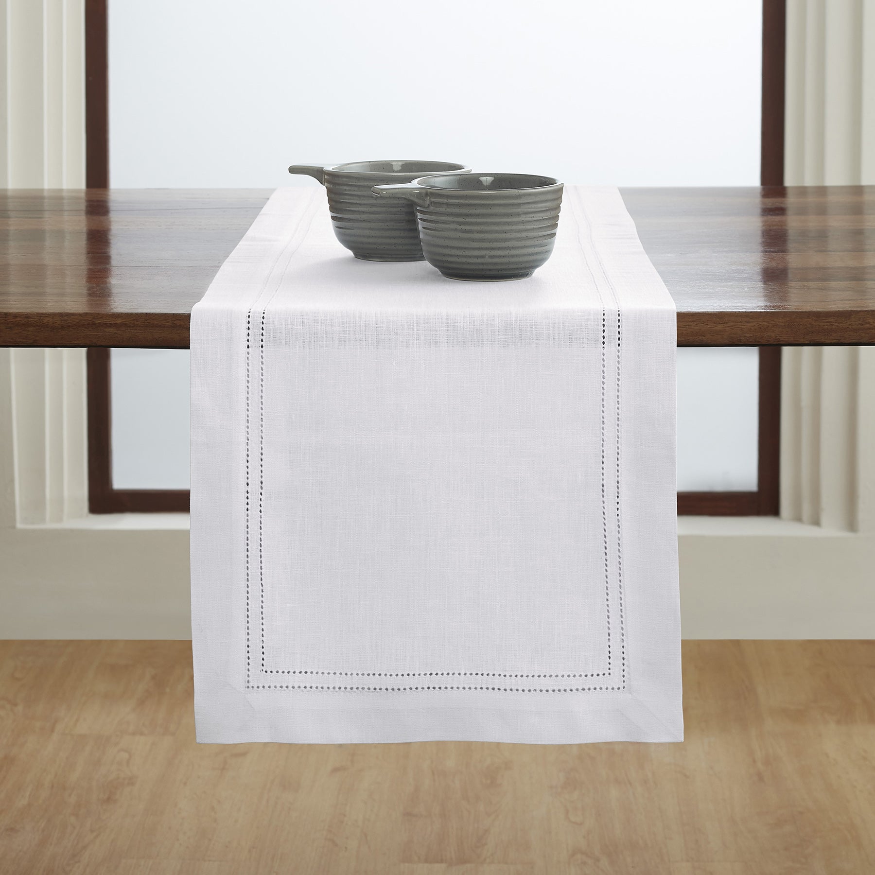 Linen Double Hemstitch Table Runner