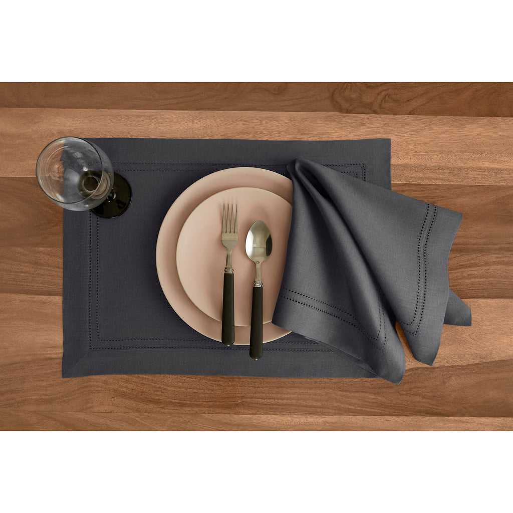Linen Double Hemstitch Napkins, Set of 4