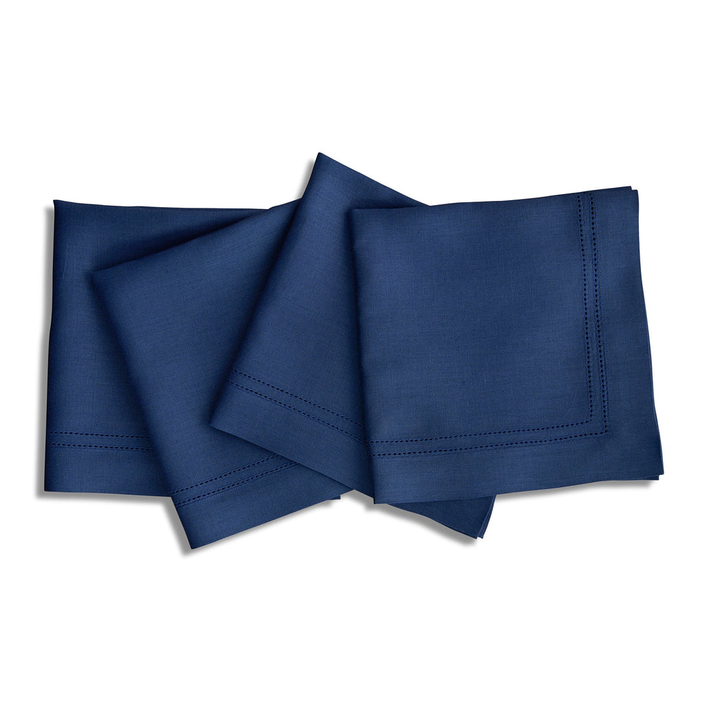 Linen Double Hemstitch Napkins, Set of 4