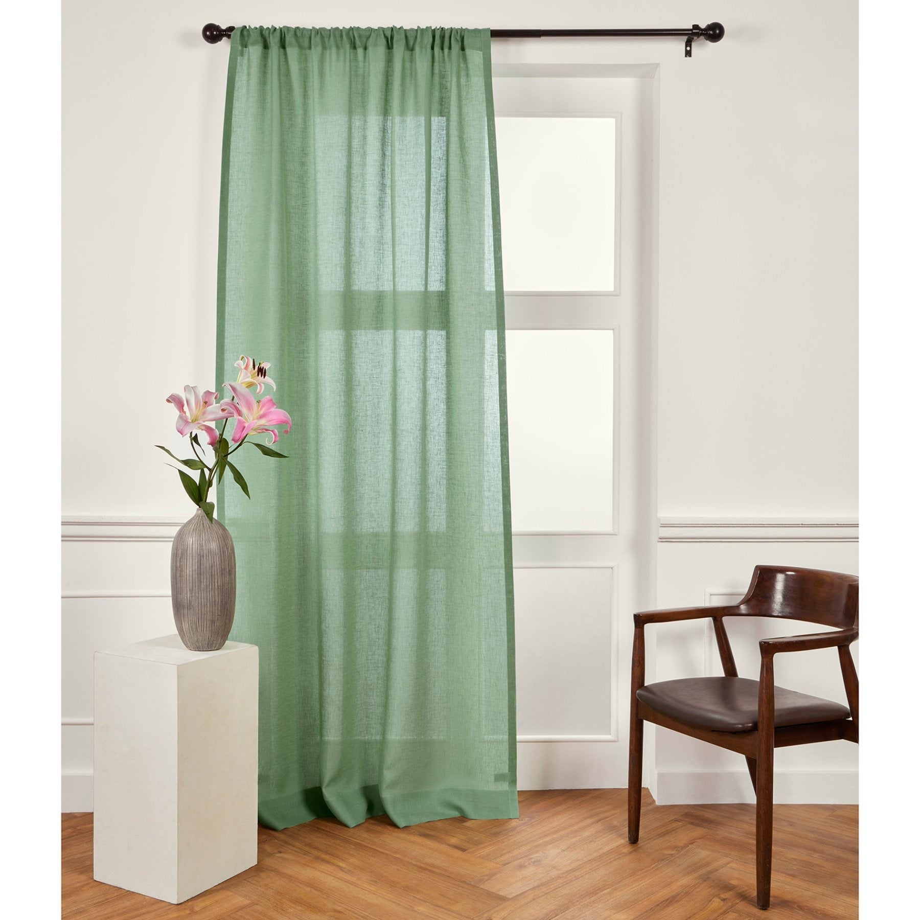 Sheer Curtains Aspen Green 52 x 63 Inch