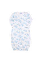 Blue Toile Baby Gown Blue