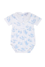 Blue Toile Baby Bubble Blue
