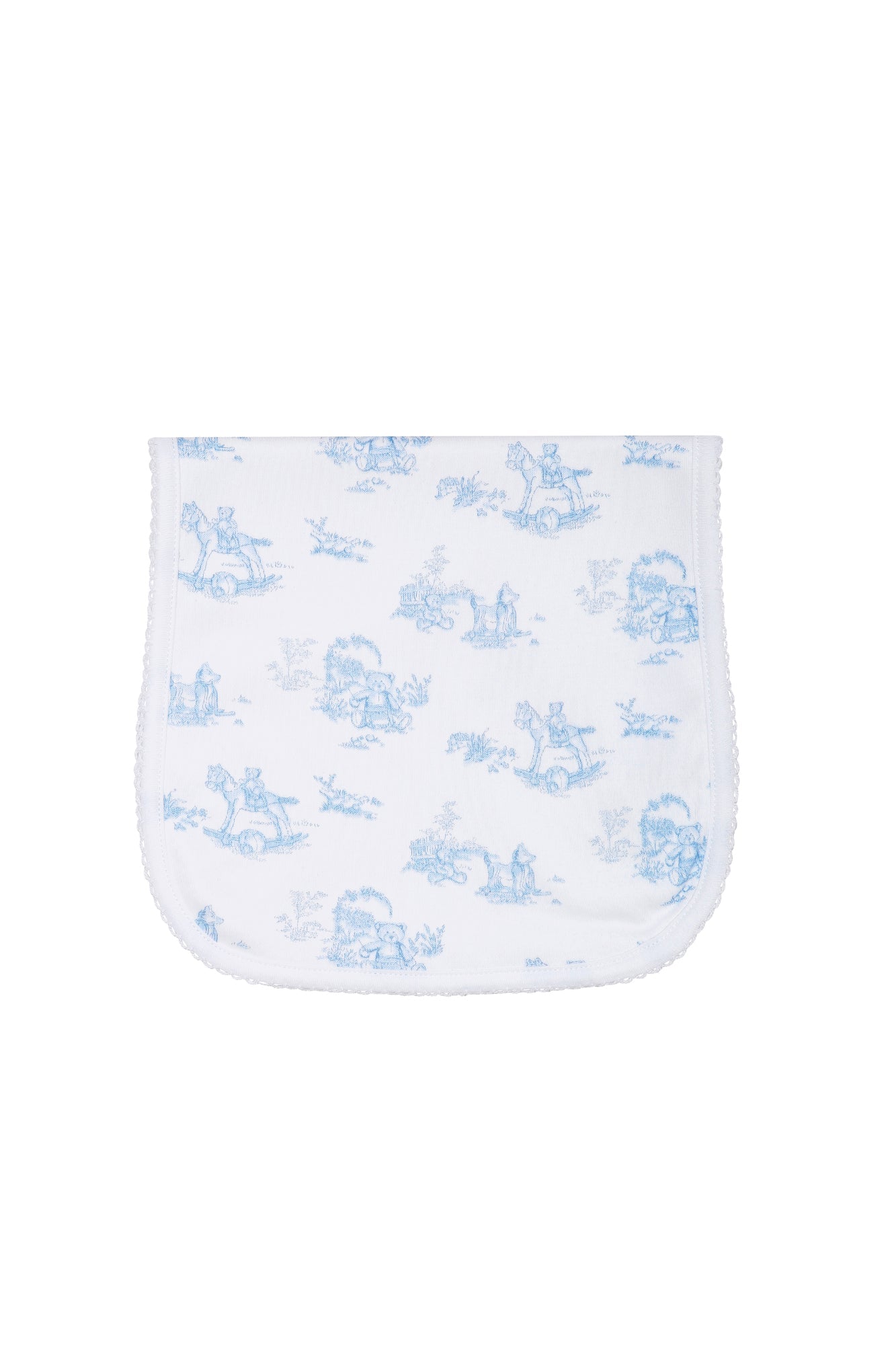 Blue Toile Burp Cloth Blue One Size