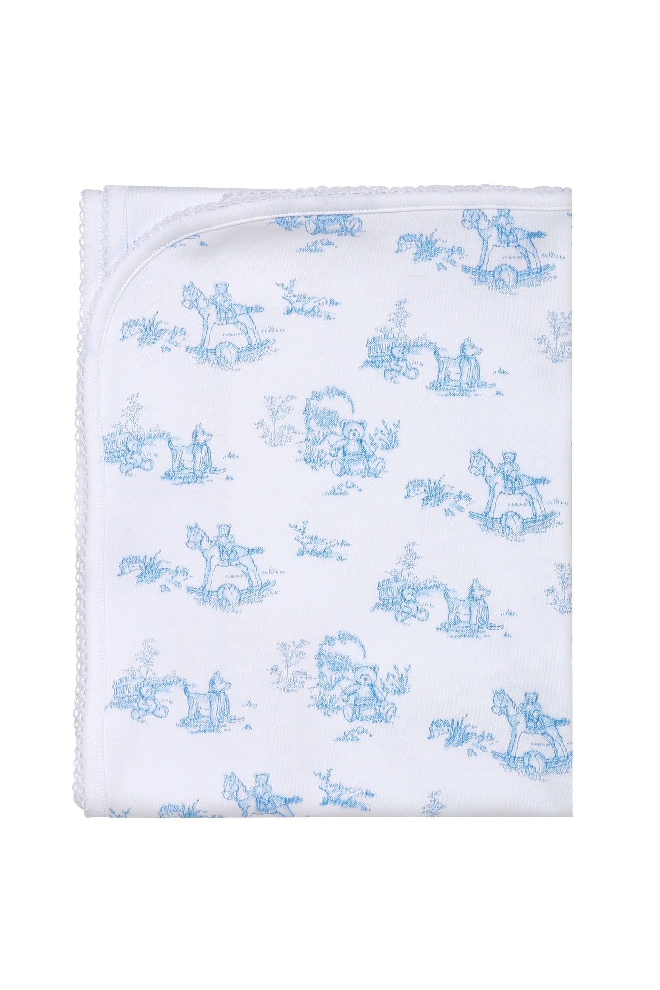 Blue Toile Blanket Blue One Size