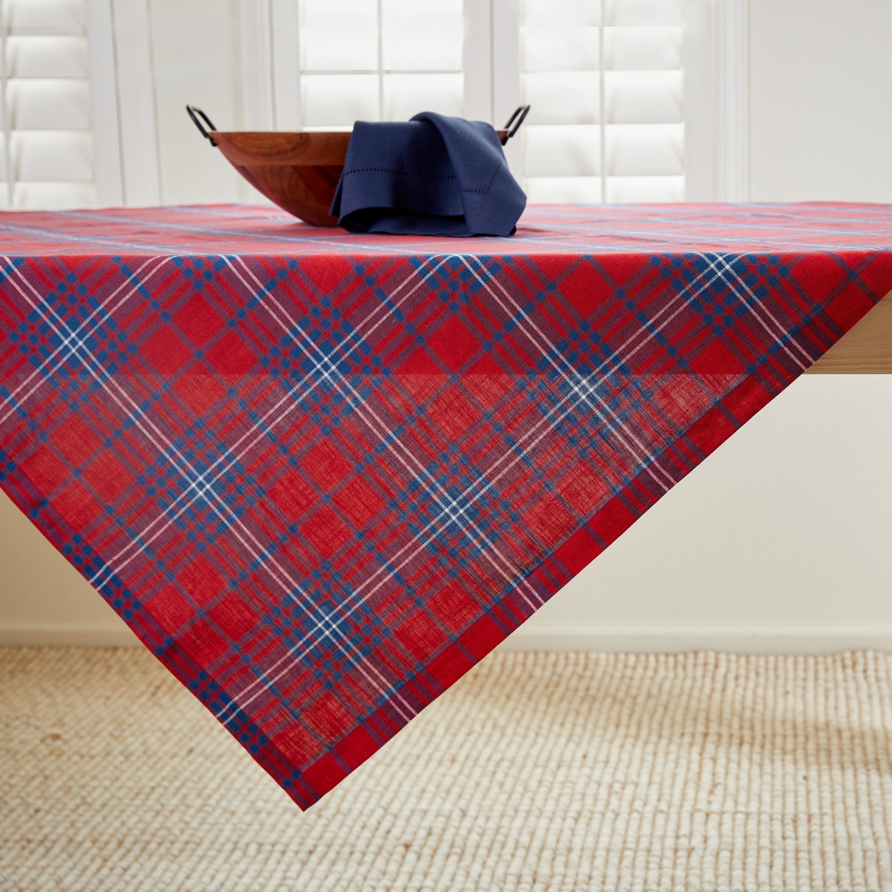 Red Tartan Plaid Table Throw