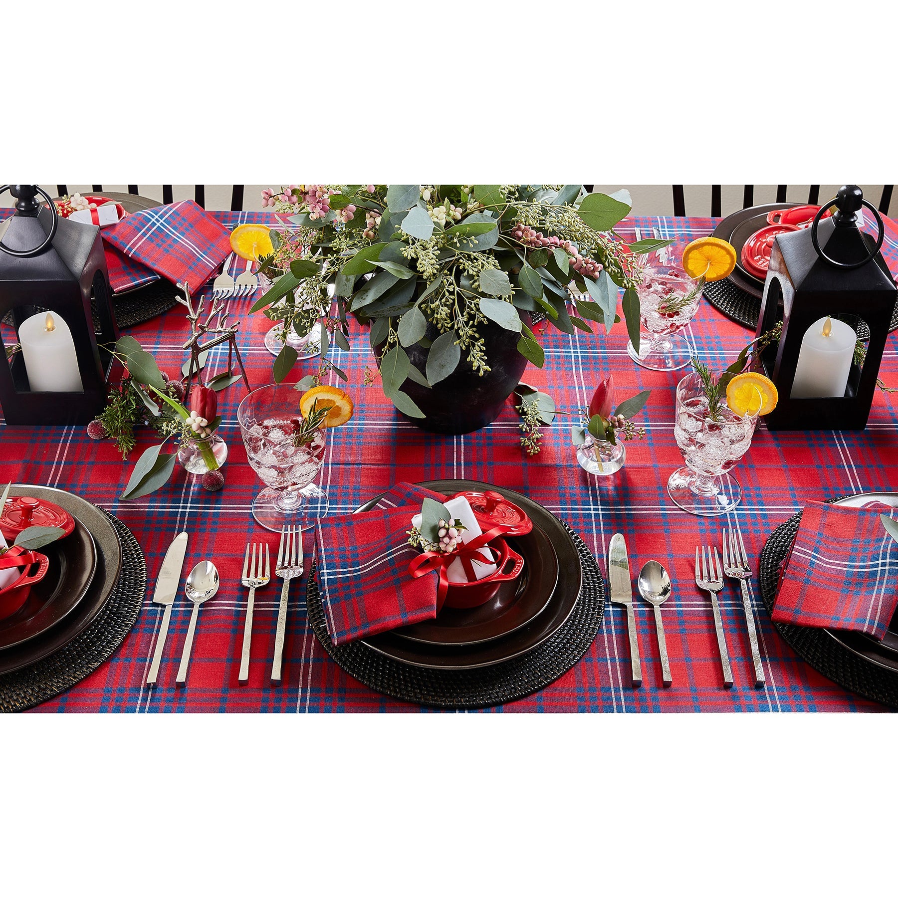 Red Tartan Plaid Table Throw