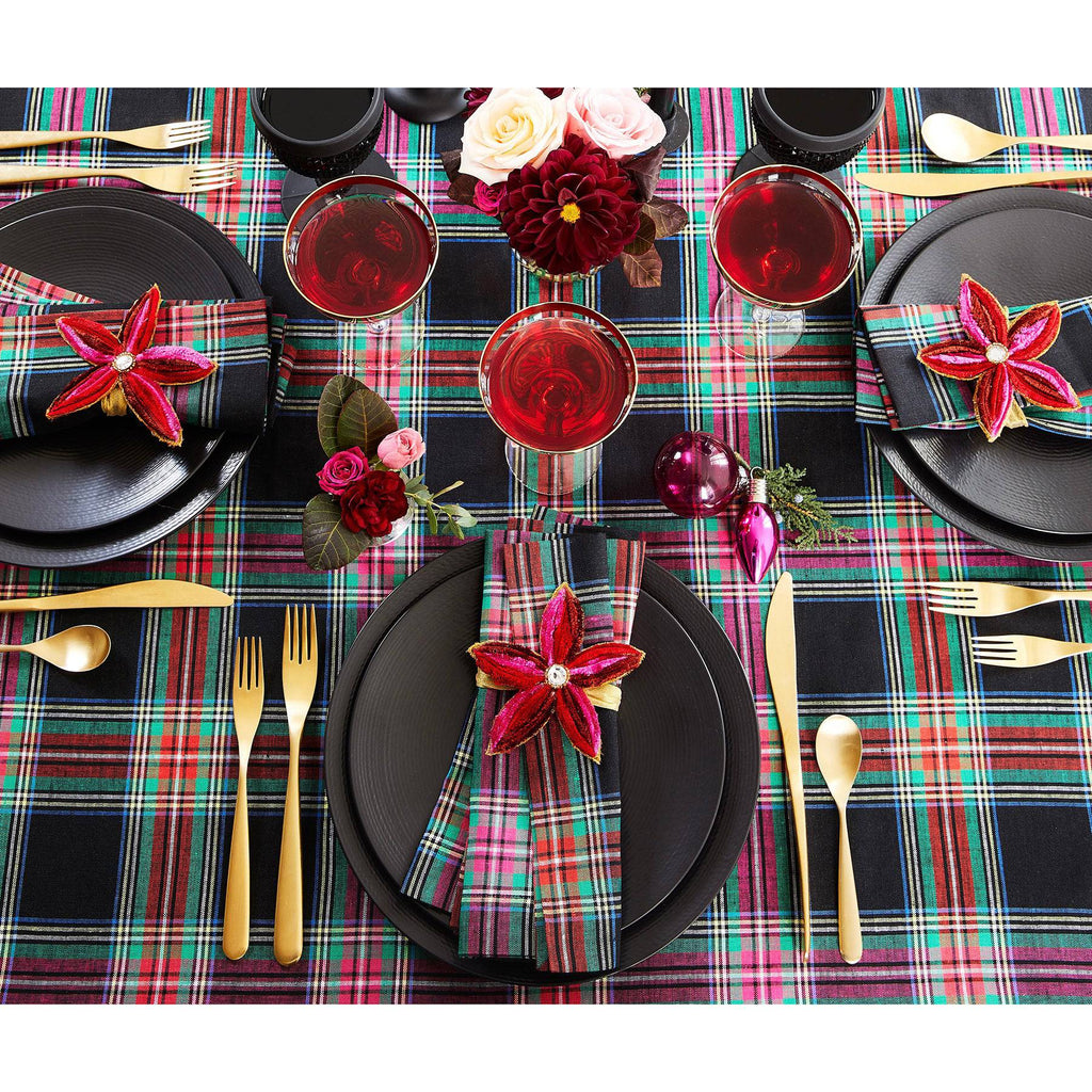 Jewel Plaid Table Throw