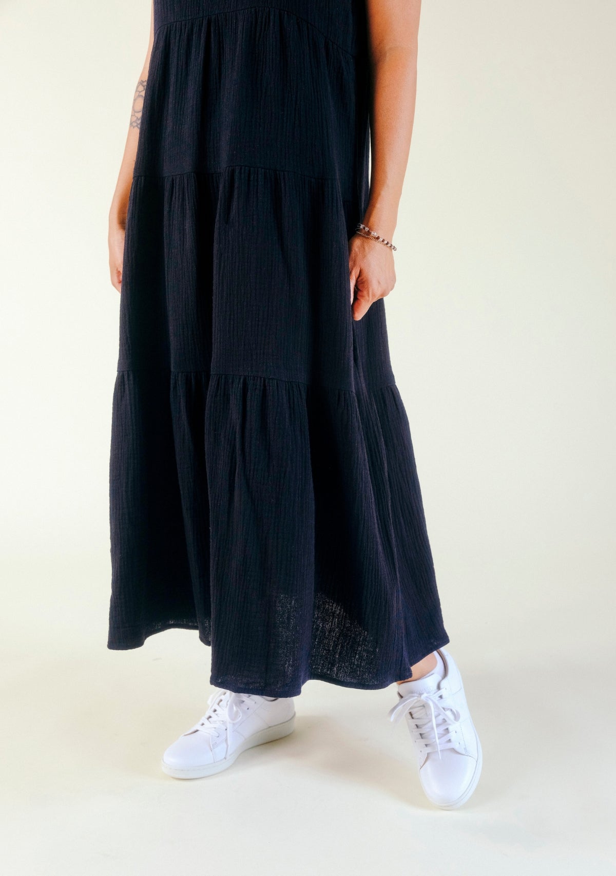 Teresa Tiered Tank Dress - Black