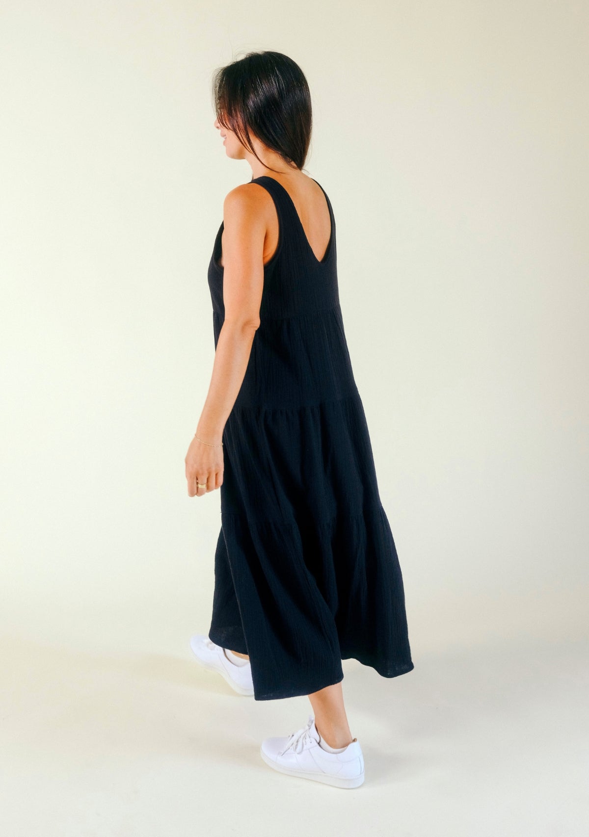 Teresa Tiered Tank Dress - Black