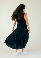 Teresa Tiered Tank Dress - Black