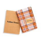 Orange Plaid Napkins, Set of 4