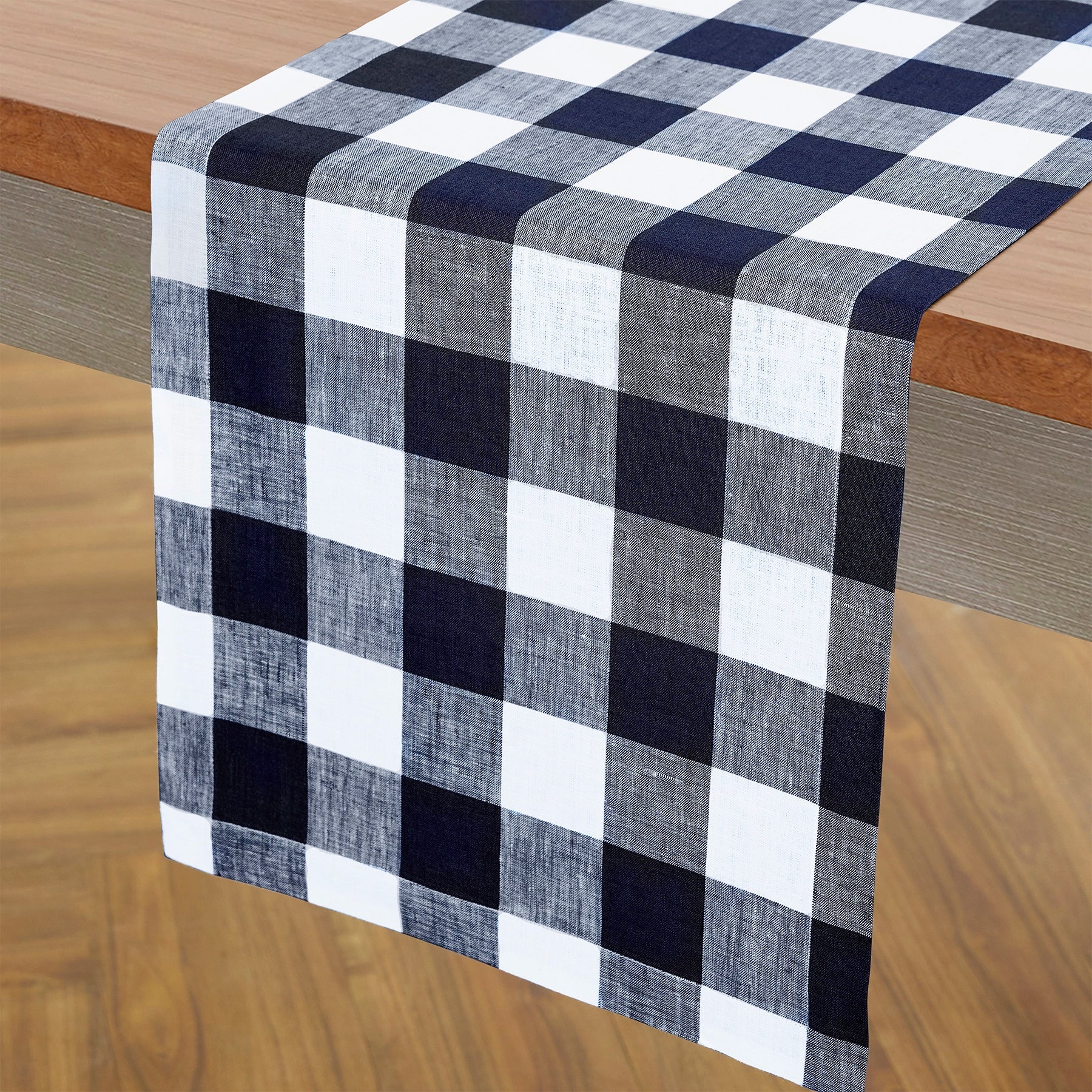 Buffalo Check Table Runner Navy & White