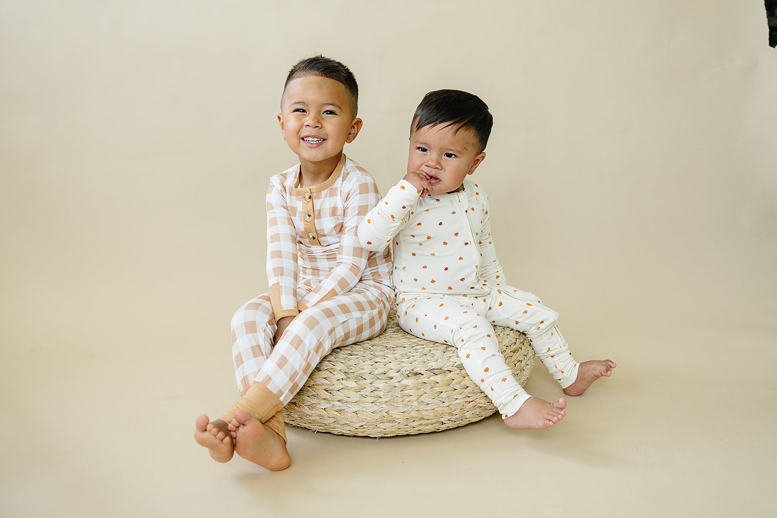 Golden Gingham 2pc Henley Bamboo Pajamas - Sizes Newborn & Up!