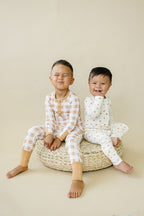 Golden Gingham 2pc Henley Bamboo Pajamas - Sizes Newborn & Up!