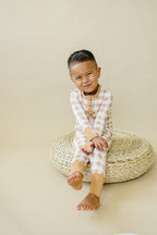 Golden Gingham 2pc Henley Bamboo Pajamas - Sizes Newborn & Up!