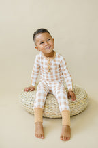 Golden Gingham 2pc Henley Bamboo Pajamas - Sizes Newborn & Up!