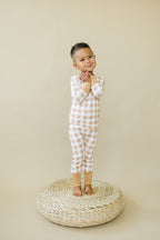 Golden Gingham 2pc Henley Bamboo Pajamas - Sizes Newborn & Up!