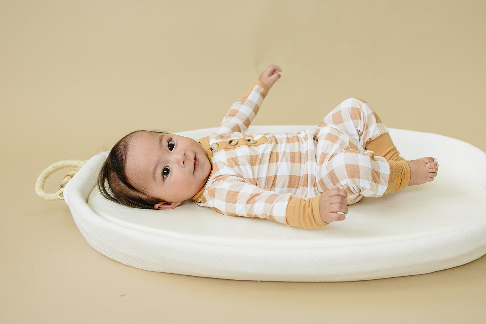 Golden Gingham 2pc Henley Bamboo Pajamas - Sizes Newborn & Up!