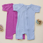 Solid Ribbed Bamboo Shorty Romper - more colors