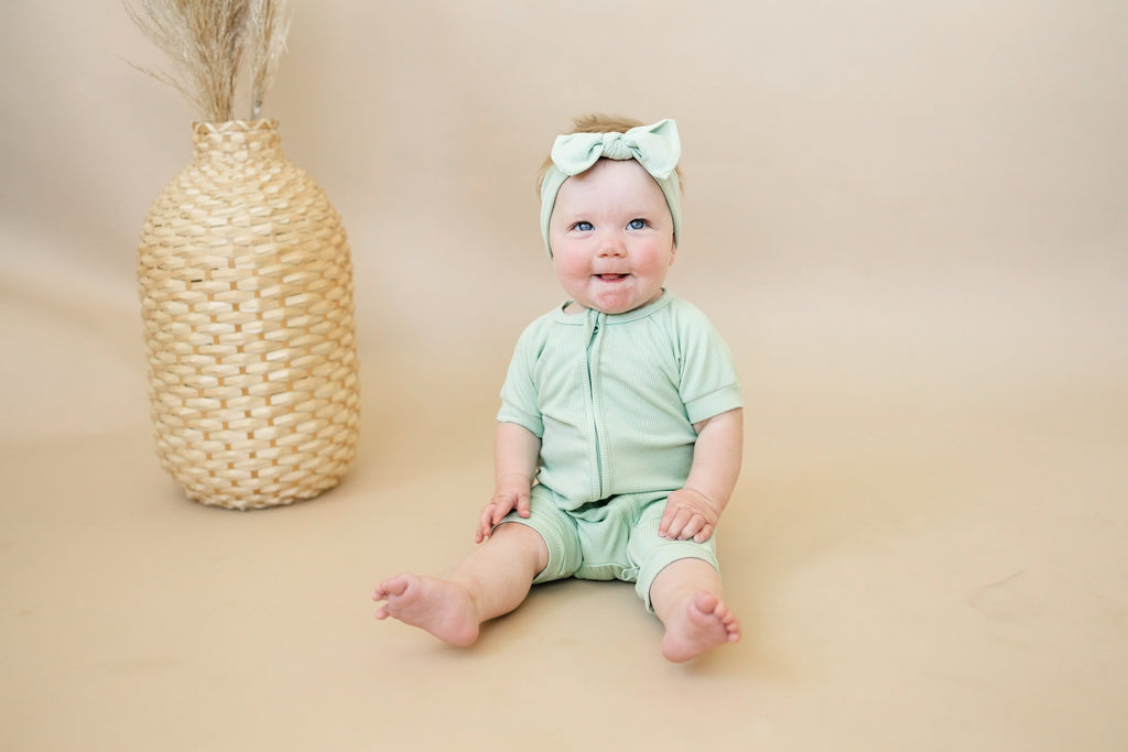 Solid Ribbed Bamboo Shorty Romper - more colors
