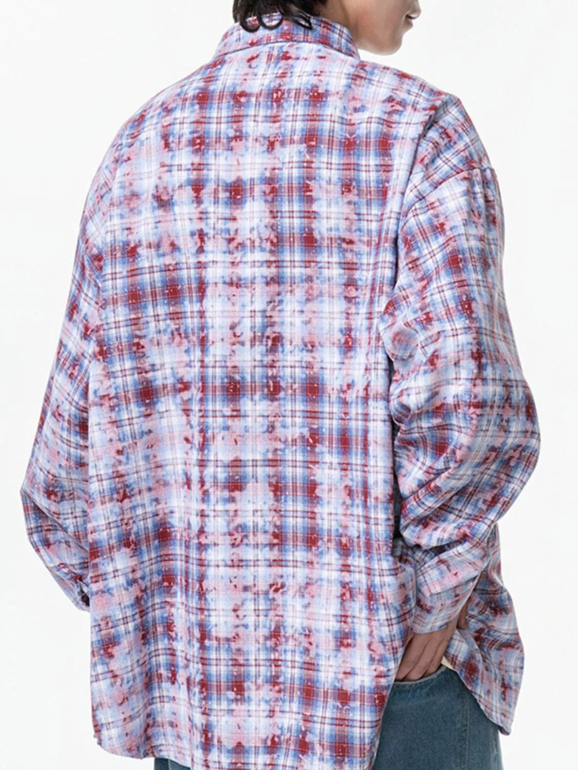 Men's Plus Size Plaid Button Up Long Sleeve Shirt