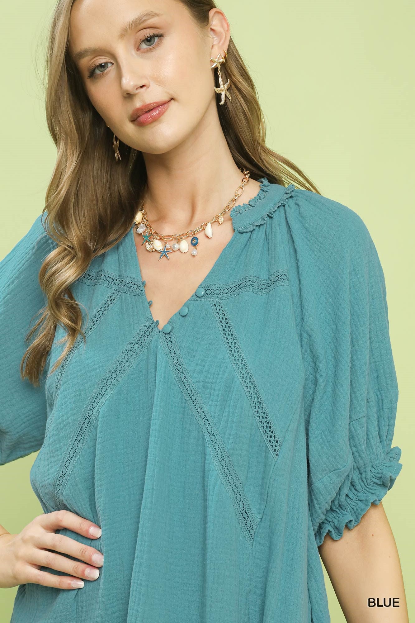 Umgee Cotton Gauze Mini Dress