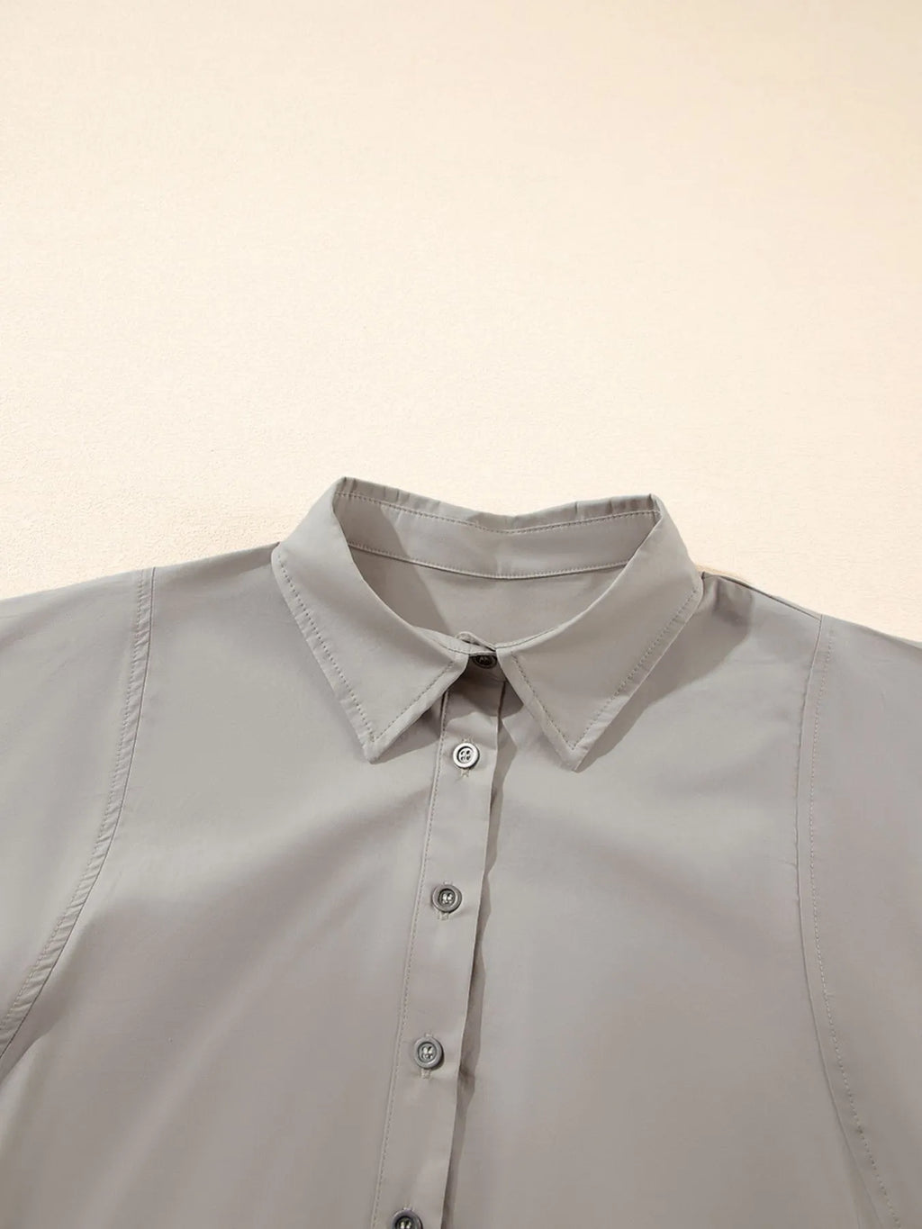 Button Up Lantern Sleeve Shirt