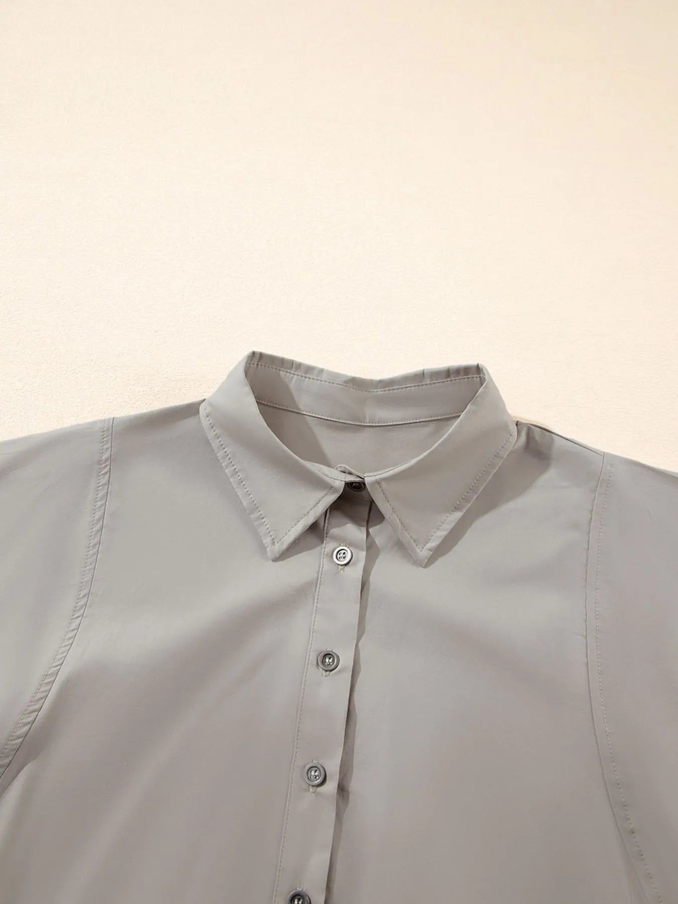 Button Up Lantern Sleeve Shirt