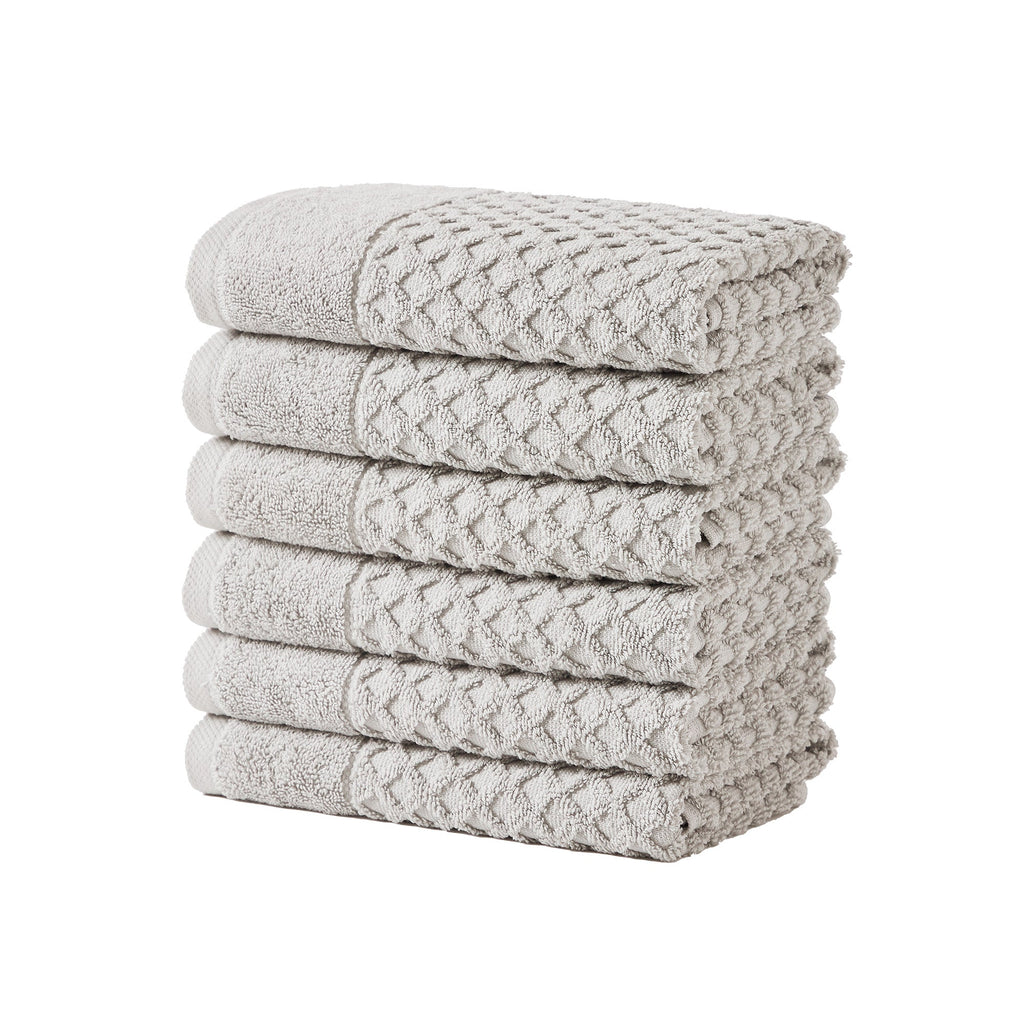 Cotton Diamond Waffle Weave Bath Towel Set - Grayson Collection Bath Sheet (Pack of 2) Light Gray