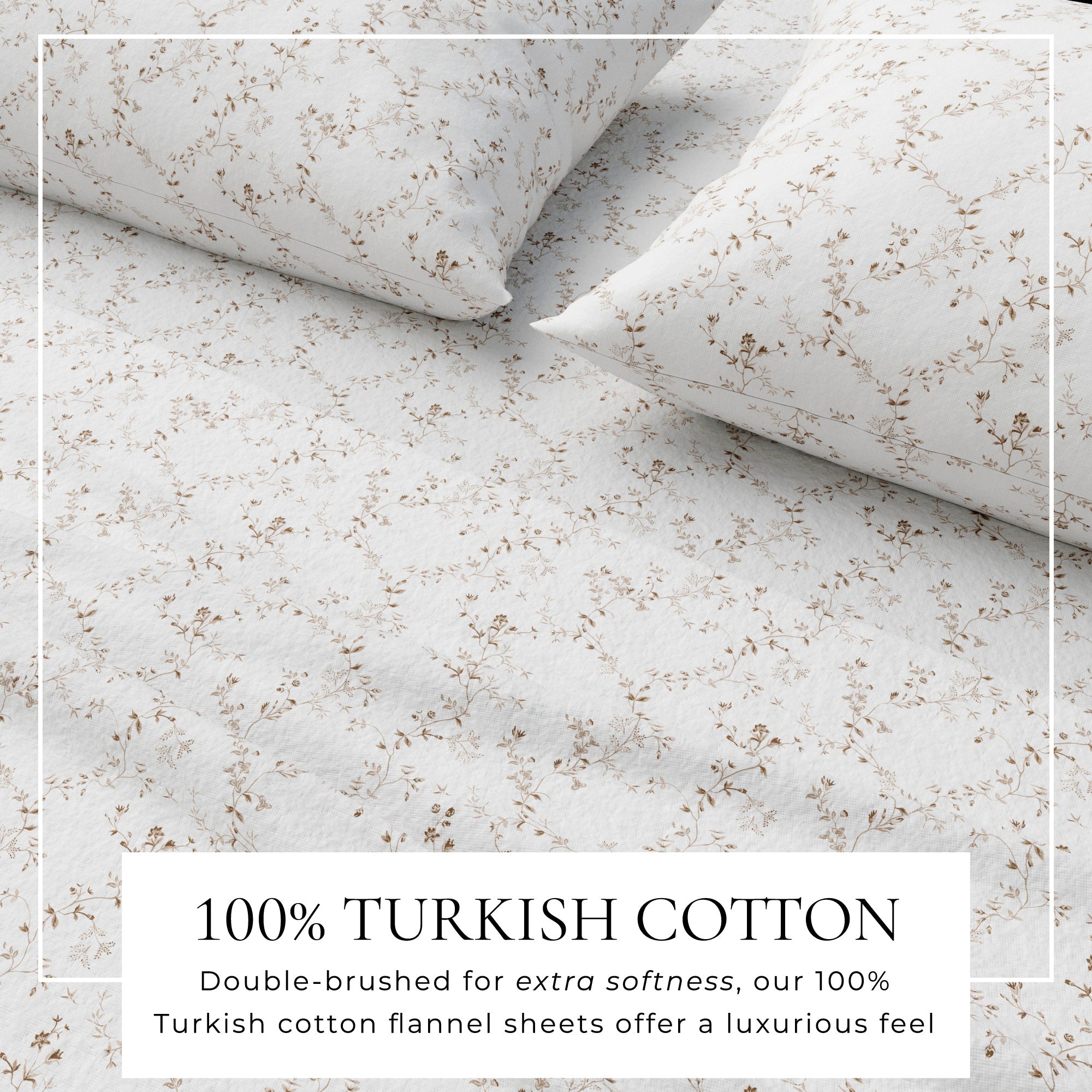 Turkish Cotton Flannel Sheet Set - Winter Floral Collection