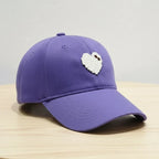 Heart Adjustable Baseball Cap Purple One Size