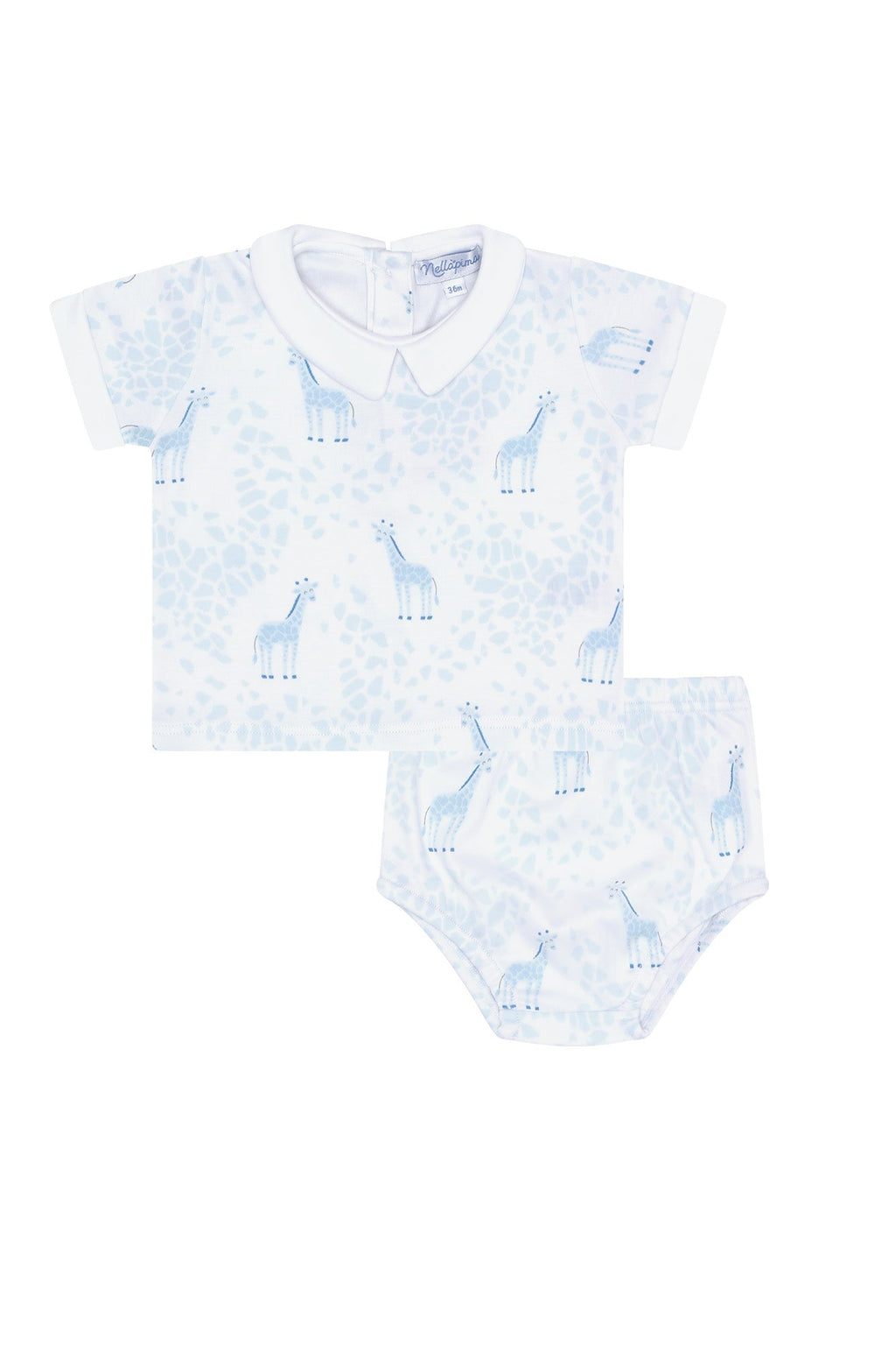Blue Giraffe Print Diaper Cover Set Blue