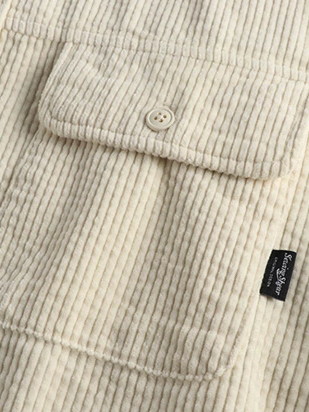 Men's Plus Size Button Up Corduroy Shirt