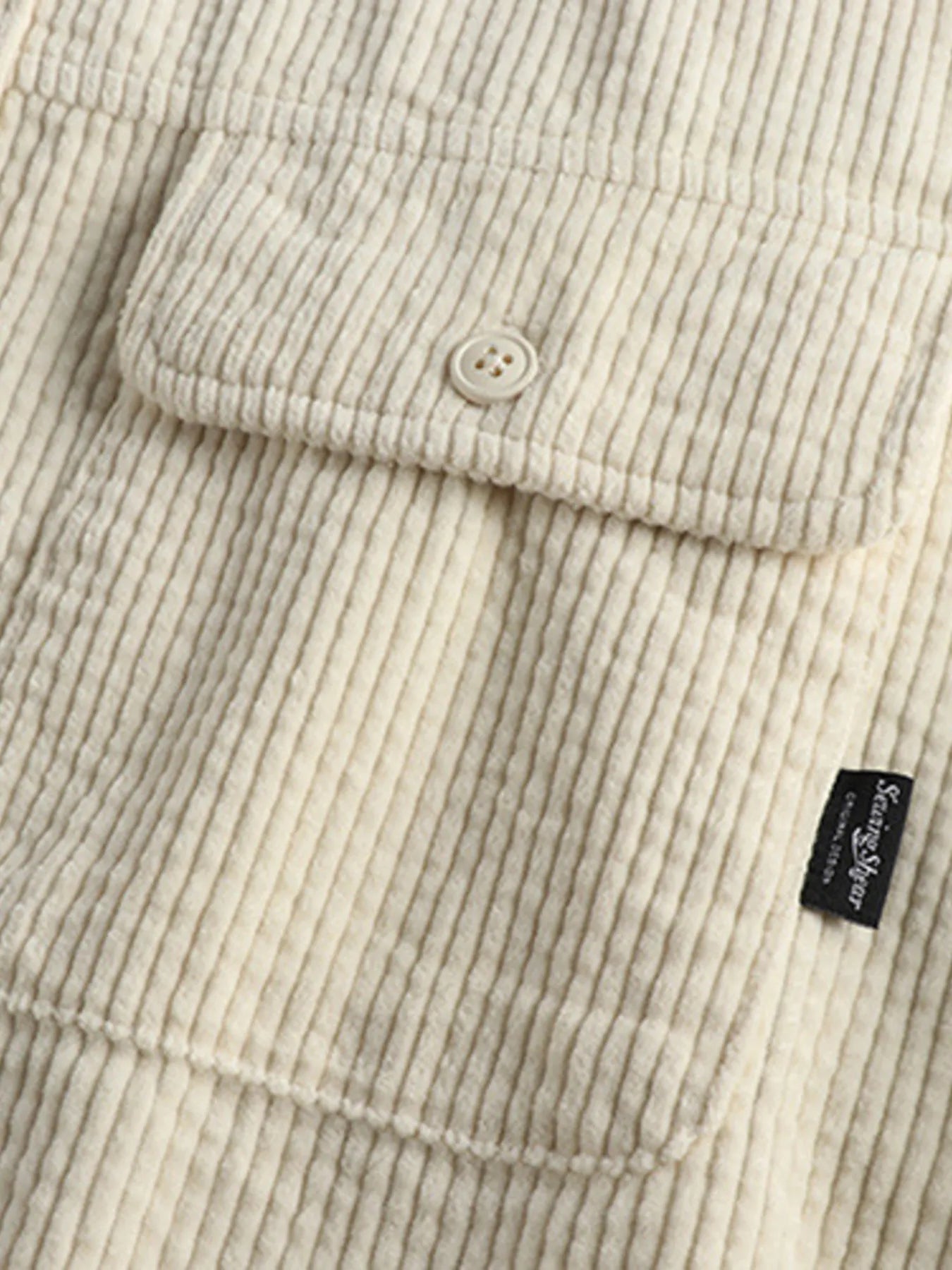 Men's Plus Size Button Up Corduroy Shirt