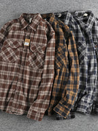 Men's Plus Size Plaid Button Down Shirt