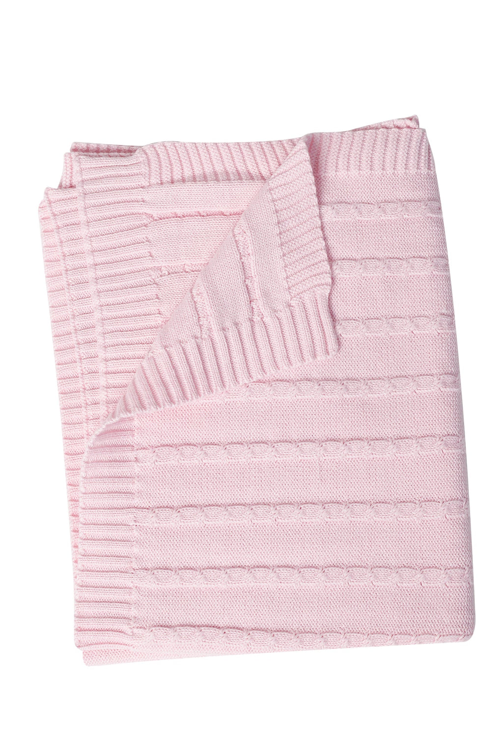 Cable Knit Blanket Pink One Size