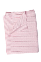 Cable Knit Blanket Pink One Size