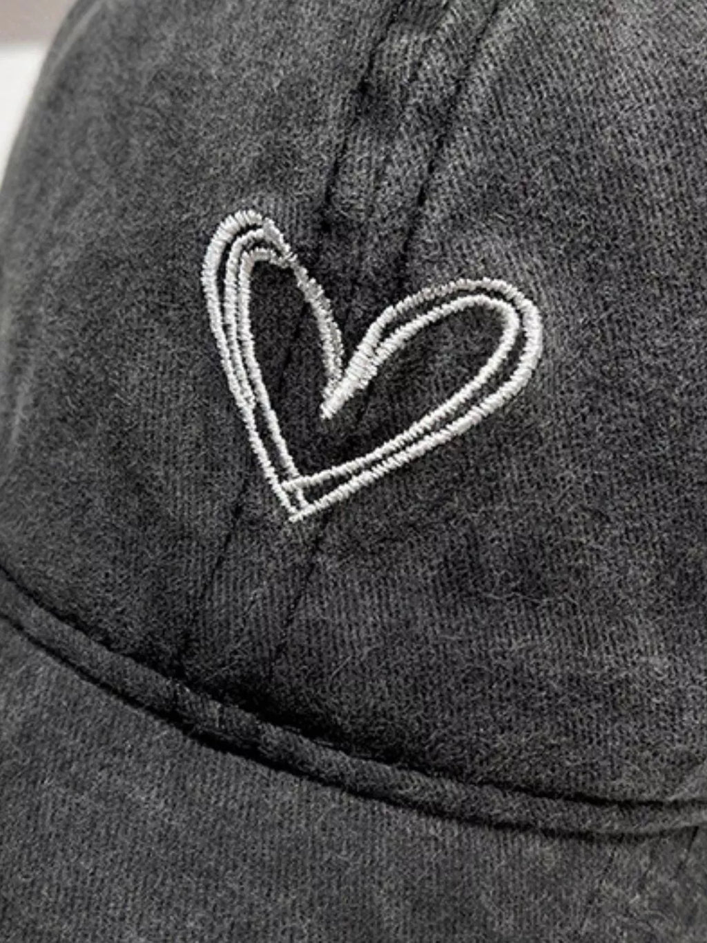 Washed Heart Embroidered Baseball Cap