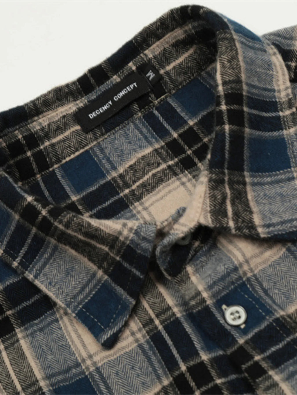 Men's Plaid Long Sleeve Shirt with Raw Hem