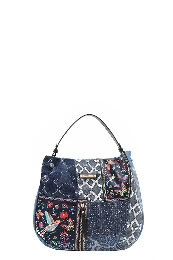 Nicole Lee USA Bosque De Amor Denim Hobo Bag