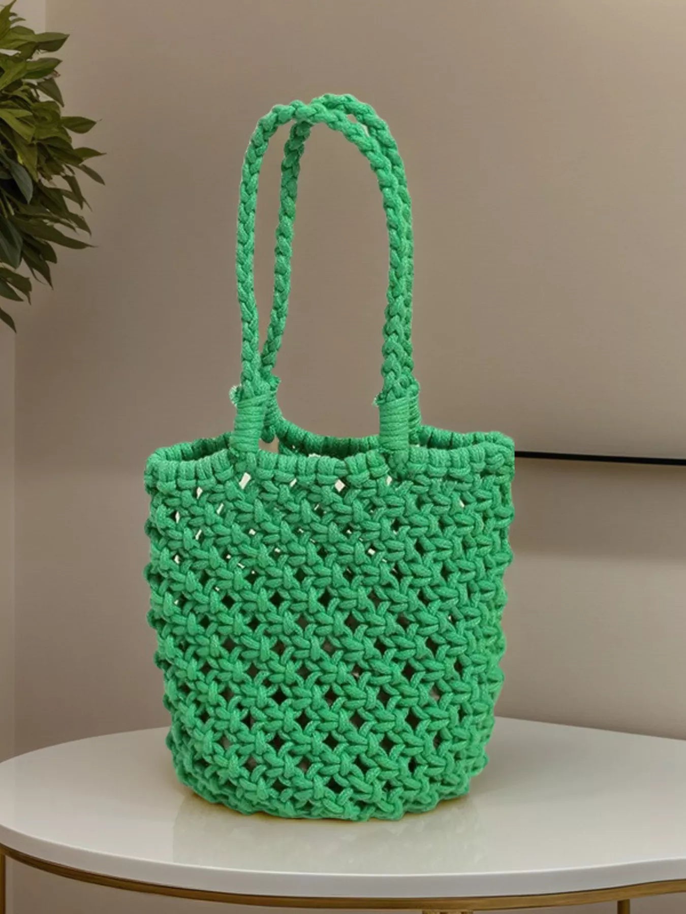 Handmade Crochet Handbag Green onesize