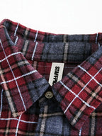 Men's Plaid Shirt with Frayed Hem Detail