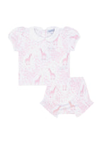 Pink Giraffe Print Diaper Cover Set