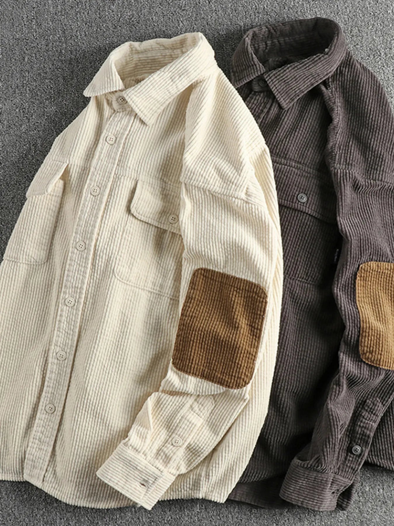 Men's Plus Size Button Up Corduroy Shirt