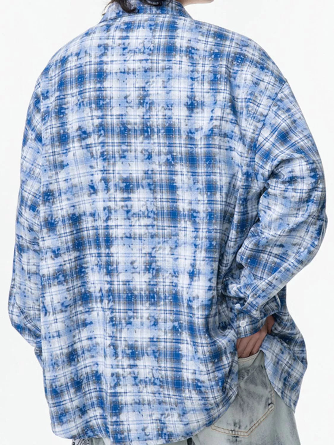 Men's Plus Size Plaid Button Up Long Sleeve Shirt