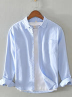 Men's Plus Size Long Sleeve Button Up Shirt Sky Blue