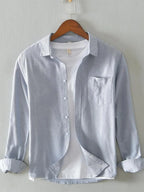Men's Plus Size Long Sleeve Button Up Shirt Grey